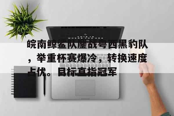 爱游戏网站入口 皖南鲸鲨队鏖战粤西黑豹队，举重杯赛爆冷，转换速度占优。目标直指冠军